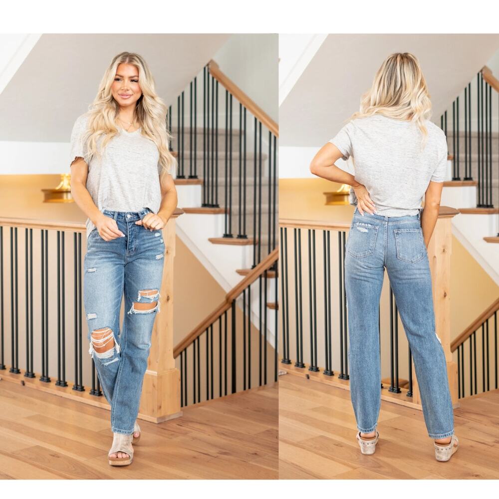 FLYING MONKEY 90'S Vintage Slim Straight Jeans - Y3913 - Size 28 - Picture 4 of 8